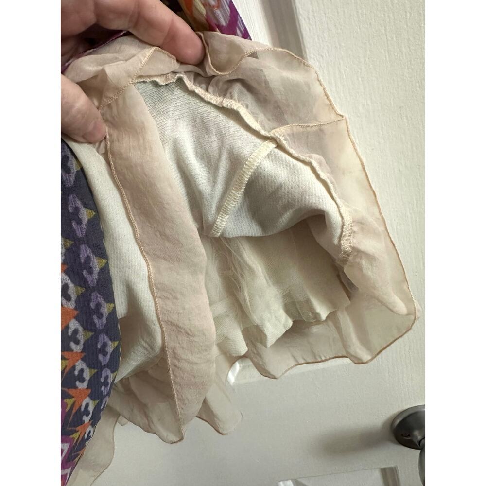 Weston Wear ANTHROPOLOGIE Caraz Aztec Cap Sleeve Dress Ruffle Petticoat Sz XL - Picture 4 of 6